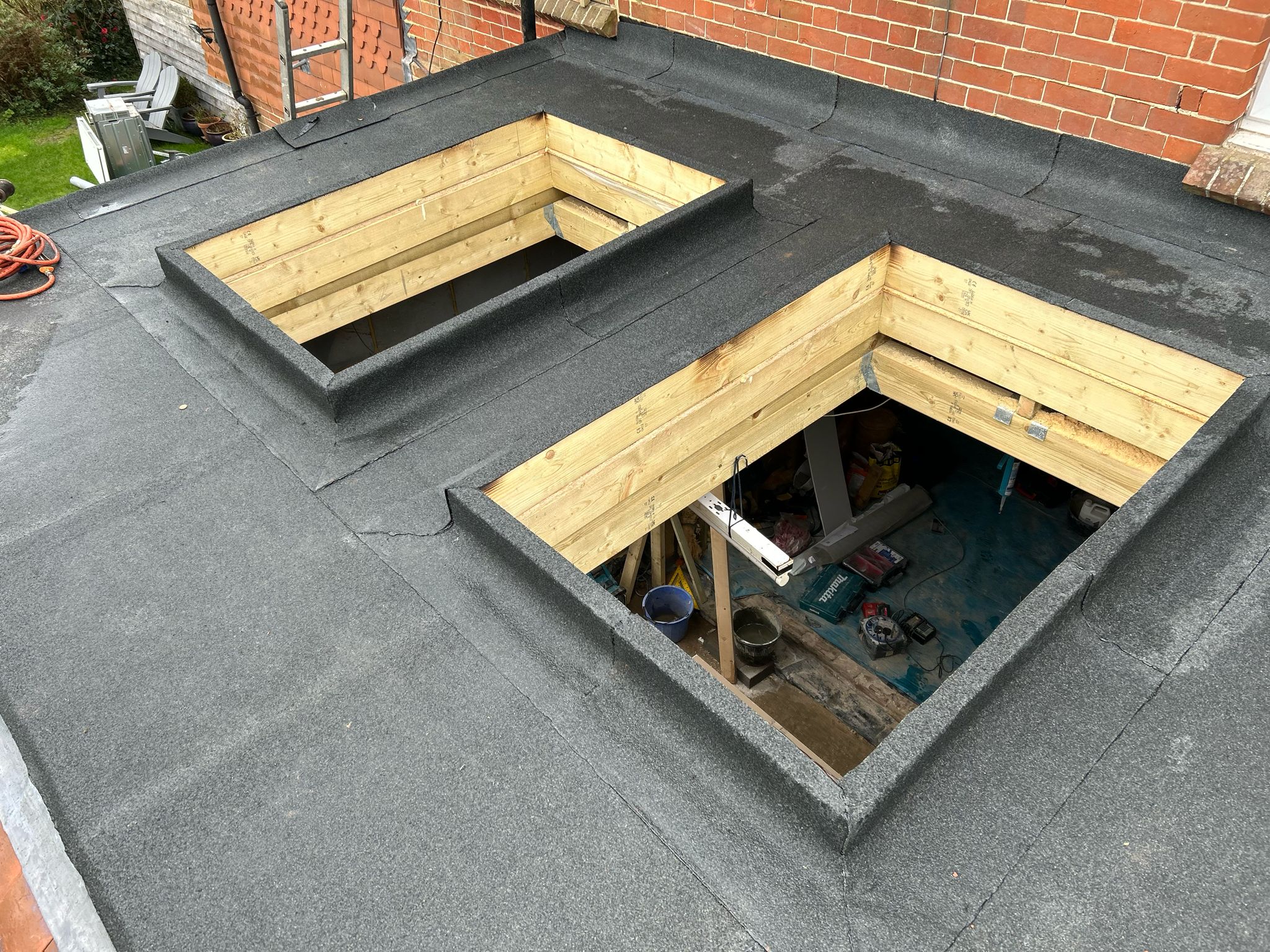 Flat roof installation by Cornerstone Roofing in Mid Sussex