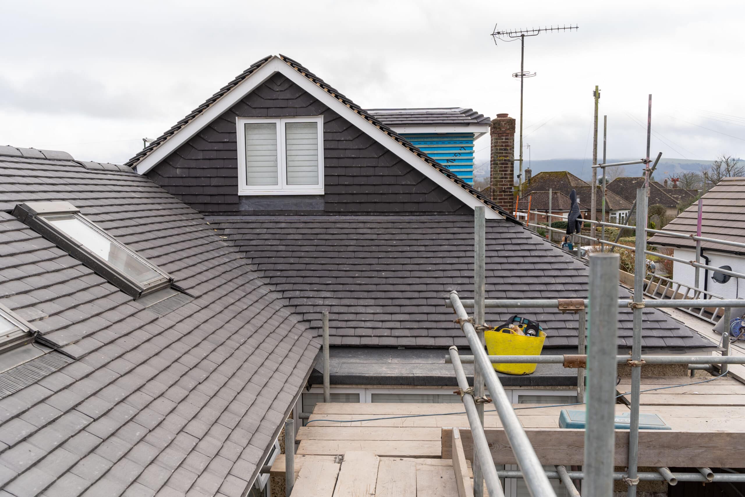 Cornerstone Roofing pitched roof replacement project in Mid Sussex