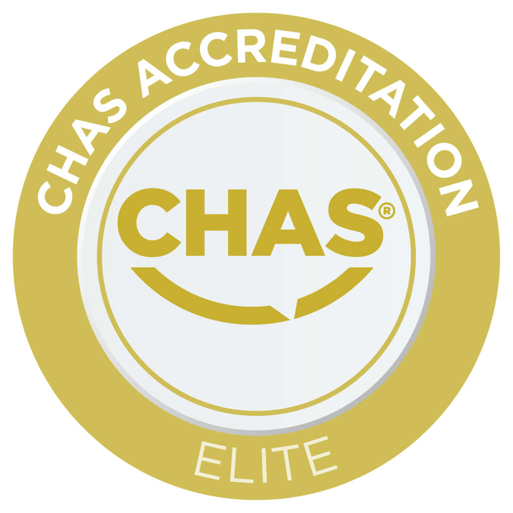 CHAS Elite health and safety accredited contractor badge